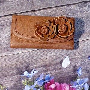 Hermosa y práctica billetera para mujer / billetera para tarjetas y dinero / billetera de cuero y cuero sintético
