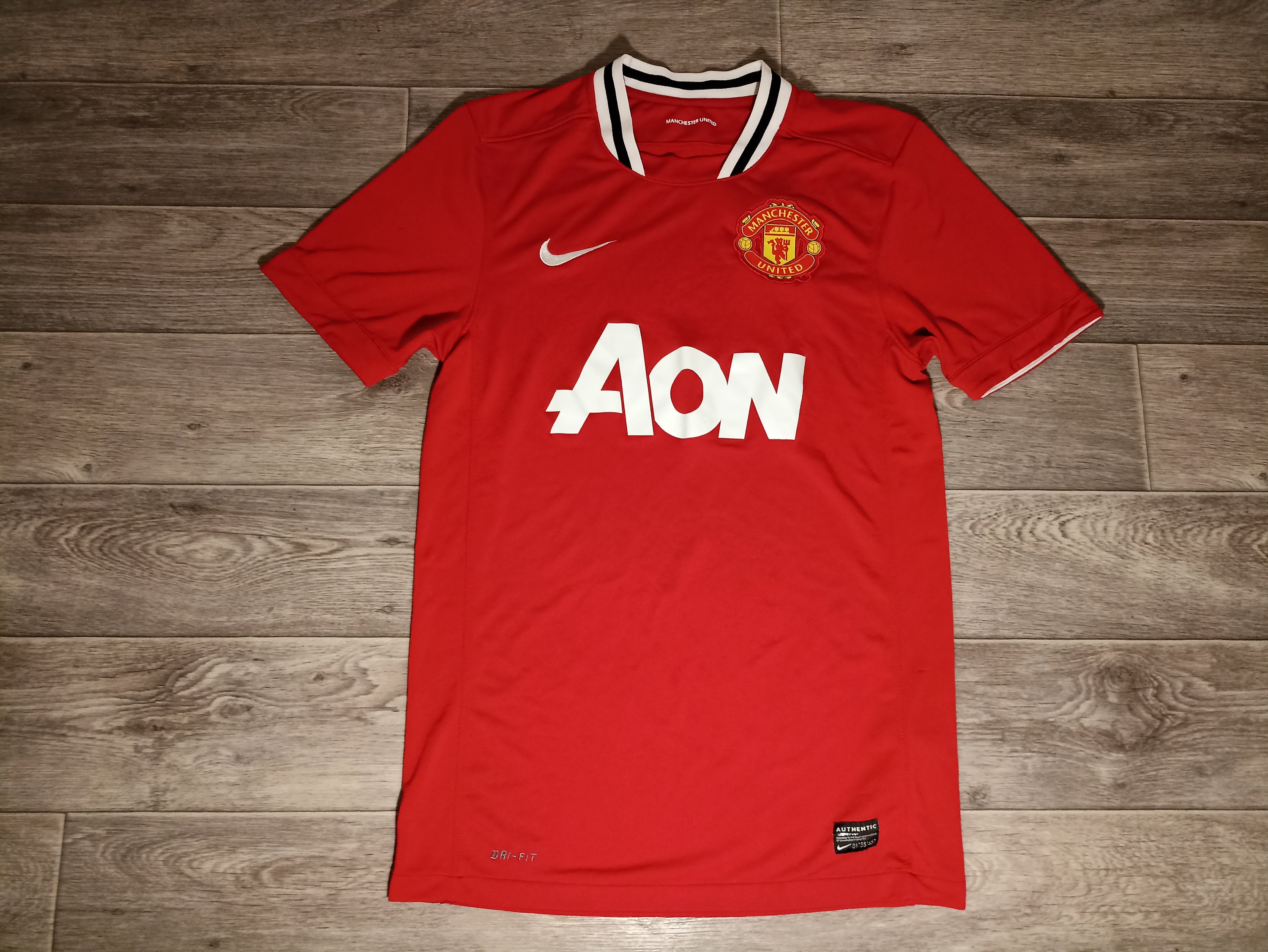 New Adidas Manchester United 2016 3rd Soccer Jersey Shirt S Black-Orange  AC1445