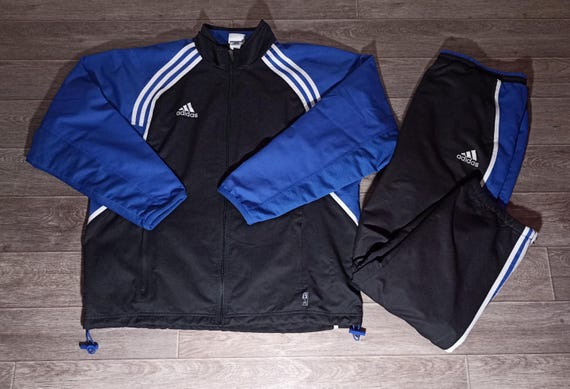 Vintage Adidas 1999/2000 Black Blue Men's Training Running Sports