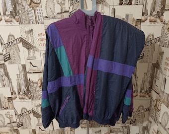 Vintage 1980s men's athletic training running football jacket pants tracksuit jersey size M/L