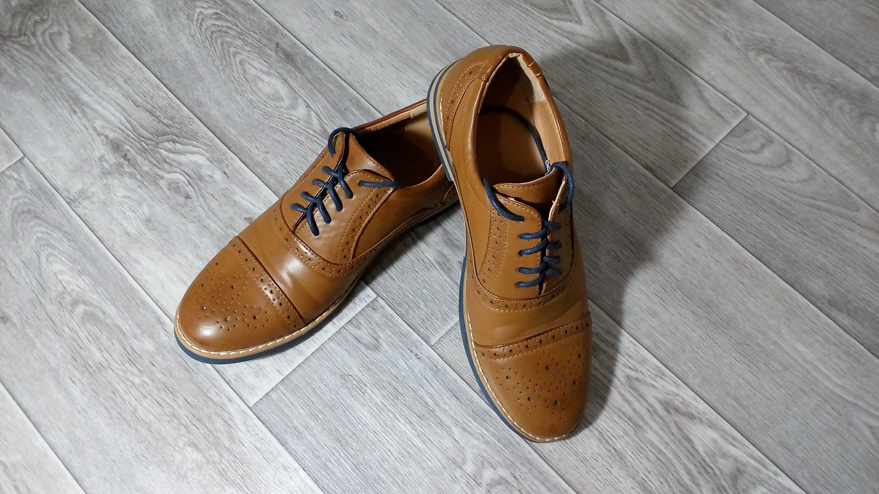 Chaussures en cuir pour costume de mode pour hommes / bottes marron classiques / chaussures de travail décontractées oxford EUR 41-41,5 UK 7,5-8