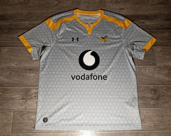 Wasps RFC rugby football team England under armour 2020/21 gris amarillo uniforme deportivo para hombre camiseta jersey de punto talla XL