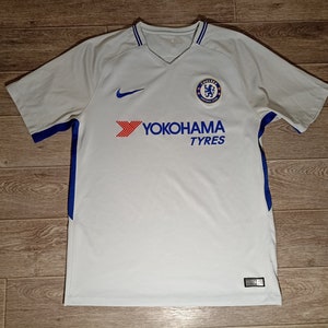 Chelsea FC CFC England nike 2017/18 gray blue soccer football sports training men&#39;s uniform shirt jersey knitwear size M