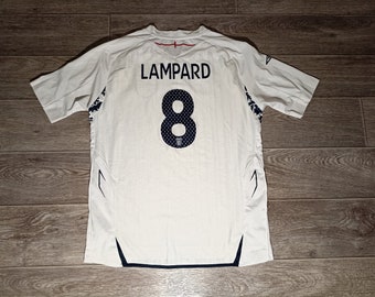 England national team three lions World Cup umbro 2007/09 Frank Lampard #8 boy's soccer football sports uniform shirt jersey teenage youth M