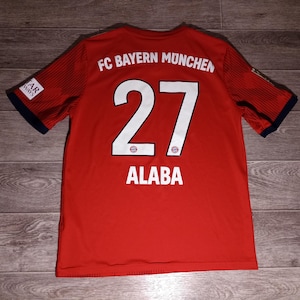 Bayern Munchen Munich FC Germany season 2018/19 #27 David Alaba boy&#39;s sports football soccer shirt jersey clothing youth teenage XL 15-16 yr