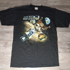 Camisa de uniforme deportivo vintage de los años 90 con estampado multicolor de espacio, cielo estrellado, tierra y luna, jersey de punto, talla L para hombre