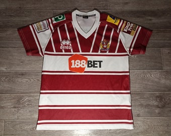 Wigan Warriors equipo de fútbol de rugby Inglaterra errea 2015/16 camiseta de uniforme deportivo multicolor para hombre jersey de punto talla S