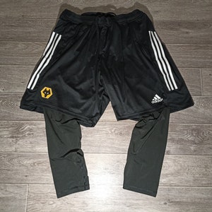 Wolverhampton Wanderers FC Wolves England season 2020/21 black white men's sports training soccer football shorts with pants jersey size 2XL