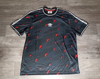 Vintage style men's football sports training multi-colored umbro uniform shirt jersey knitwear size L/XL