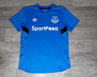 Everton FC EFC England umbro blue white soccer football men's sports uniform shirt jersey knitwear wear size S/M more like  S