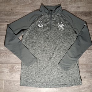 Glasgow Rangers FC RFC Scotland castore gray men&#39;s sports soccer football pullover sweater uniform shirt jersey size M/L
