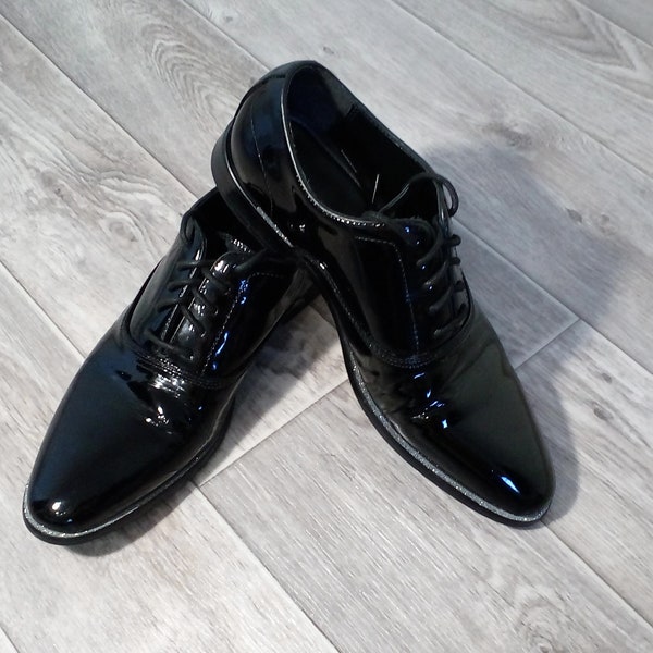 Men’s fashion shiny lacquered costume shoes / oxford classic black boots / casual business shoes US 7 EUR 39 UK 6