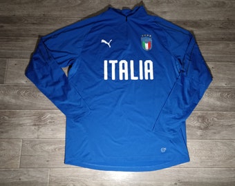 Italie équipe nationale de football d'Italie puma 2017/18 bleu blanc football entraînement pour hommes sport manches longues uniforme chemise jersey tricots taille XL