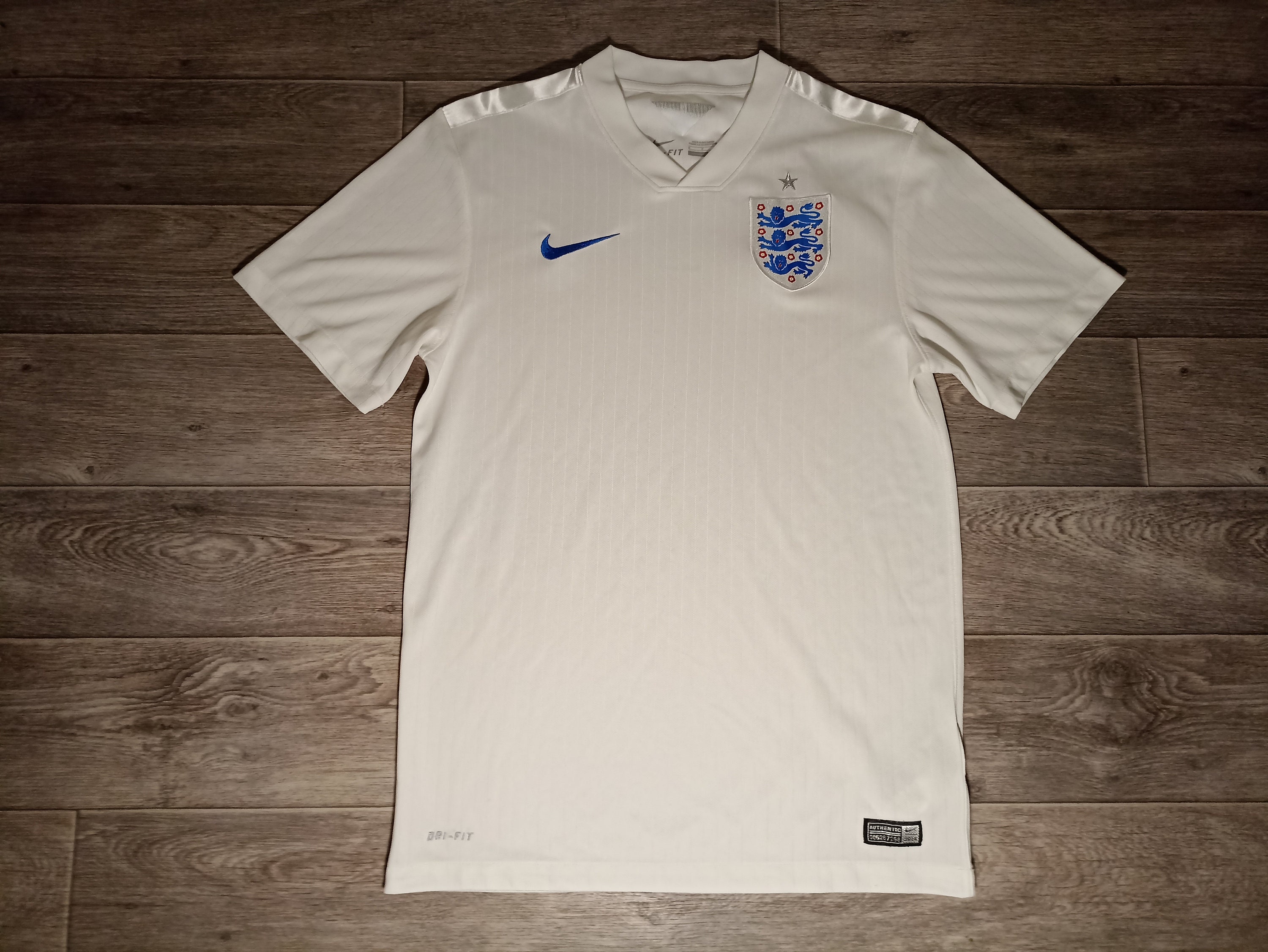 England National Team Three Lions English Nike 2014/15 World Cup White  Football Soccer Sports Men's Uniform Shirt Jersey Knitwear Size S 