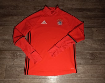 Bayern München München FC FCB Deutschland Adidas 2016/17 orange Herren Sport Fußball Training Pullover Jersey Shirt Häkelarbeit S/M