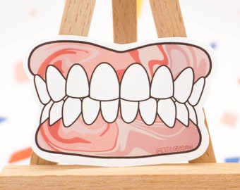 Marbled gums denture sticker, dental hygienist, dental sticker, dental student gift, RDH, teeth sticker, dental gift, dental planner, teeth