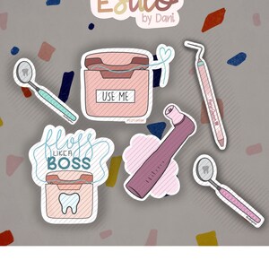 Adesivos para instrumentos odontológicos, Pacote de adesivos odontológicos, Adesivo odontológico, presente para estudantes de odontologia, RDH, higienista dental, presente odontológico fofo, odontológico fofo