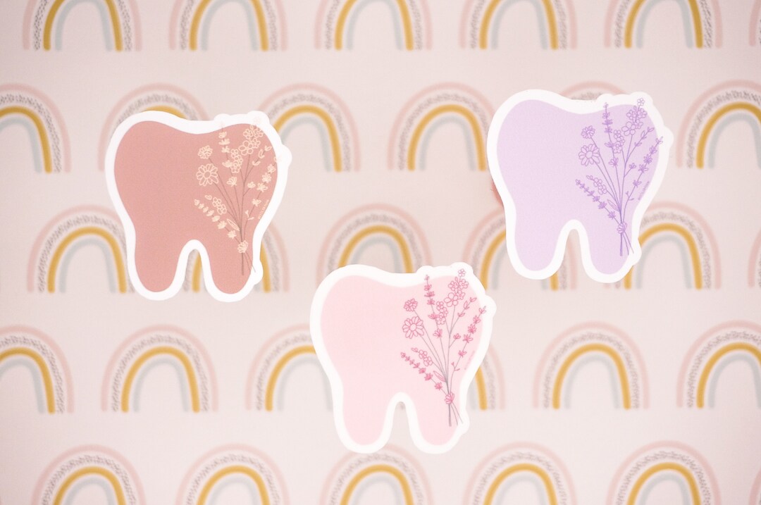 Dental Floral Tooth Sticker,dental Sticker,floral Sticker,spring ...