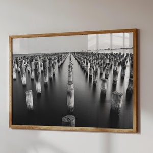 Melbourne Australia Landscape Black and White Photo Piece Printable Wall Art – Living Room Trendy Digital Download Gallery Poster Print Gift