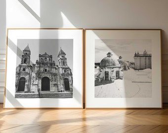 Nicaragua Square Black and White Photograph 2 Piece Wall Art – Nicaragua  Set of 2 Prints – Digital Download Gallery Posters Wall Decor Gift