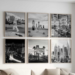Las Vegas Nevada 1x1 Black and White Photo 6 Piece Wall Art – Nevada Set of 6 Square Prints – Digital Download Gallery Nevada Home Decor