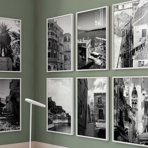 Korfu Griechenland Minimalistisches Set 8 Prints – Kerkyra Griechenland schwarz weiss Foto 8 Teilig Wand Kunst Reise Instant Download Galerie Poster Geschenk