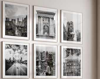 Atlanta Georgia Set of 6 City Prints – Atlanta Georgia Black and White 6 Piece Wall Art Prints – Printable Digital Download Photo Gallery |