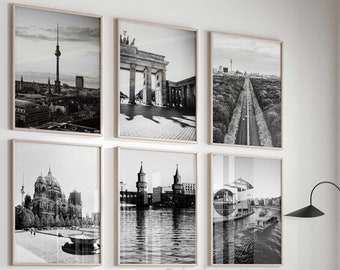 Berlin Germany Black and White Photo 6 Piece Wall Art – Berlin Germany Set of 6 Prints – Berlin Travel Digital Download Gallery Posters