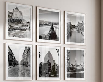 Ottawa Canada Set mit 6 Drucken - Ottawa Canada Schwarzweißfoto 6-teilige Wandkunst - Ottawa Travel Digital Photo Poster Gallery Printable