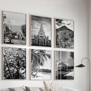 Costa Rica Black and White Photo 6 Piece Wall Art – Costa Rica Set of 6 Prints – Travel Digital Download Gallery Posters – Costa Rica Decor