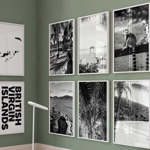 Ilhas Virgens Britânicas Fotografia em Preto e Branco 8 Peças Arte de Parede – Conjunto de Impressão de Mapa com 8 Impressões – Galeria de Download Digital Pôsteres Decoração de Parede