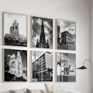 Hamilton Canada Black and White Photo 6 Piece Wall Art – Hamilton Canada Set of 6 Prints – Ontario Travel Digital Download Gallery Posters