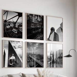 Dallas Texas Set of 6 Prints TX Black White – Dallas Texas Black and White Photo 6 Piece Wall Art – Travel Digital Download Gallery Posters