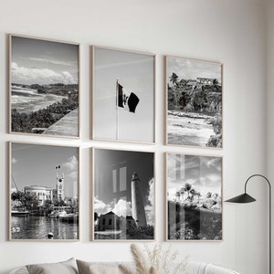 Barbados Foto en blanco y negro 6 piezas Arte de pared – Barbados Conjunto de 6 impresiones – Carteles de la galería de descarga digital de viajes – Decoración del hogar de Barbados