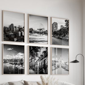 Montreal Canadá Conjunto de 6 impresiones - Montreal Canadá Foto en blanco y negro 6 piezas Arte de pared - Galería de carteles digitales de viaje de Montreal imprimible
