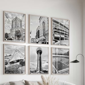 Knoxville Tennessee Black and White Photo 6 Piece Wall Art – Knoxville Tennessee Set of 6 Prints – Travel Digital Download Gallery Posters
