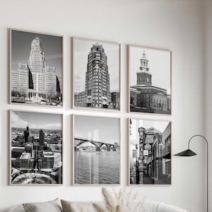 Buffalo New York Black and White Photo 6 Piece Wall Art – Buffalo New York Set of 6 Prints – Buffalo Travel Digital Download Gallery Posters