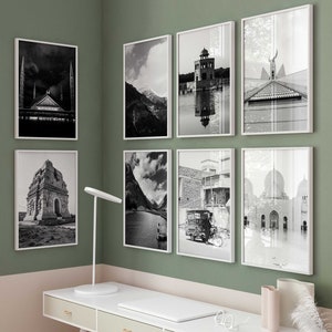 Pakistan Black and White Photo 8 Piece Printable Wall Art – Pakistan Set of 8 Prints – Trendy Digital Download Gallery Set Home Decor Gift