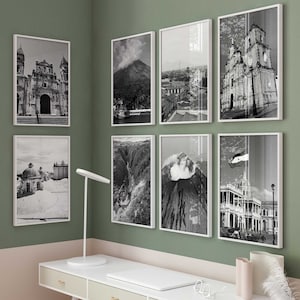 Fotografía en blanco y negro de Nicaragua, 8 piezas de arte mural – Conjunto de 8 impresiones de Nicaragua – Pósteres de galería de descarga digital – Decoración del hogar de Nicaragua