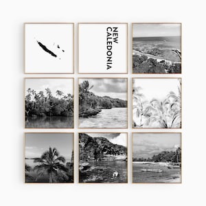 Fotografía en blanco y negro de New Caledonia Square, arte de pared de 9 piezas – Juego de impresión de mapas de 9 impresiones – Galería de descarga digital carteles decoración de pared