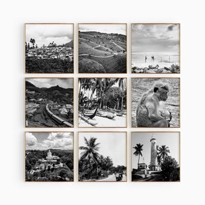 Sri Lanka Square Conjunto de 9 fotos en blanco y negro – Sri Lanka 9 piezas de arte de pared – Galería de descarga digital Sri Lanka Estética Decoración del hogar Regalo