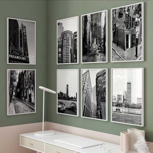 Boston Massachusetts Minimalist Set of 8 Prints – Boston USA Black and White Photo 8 Piece Wall Art Travel Instant Download Gallery Posters
