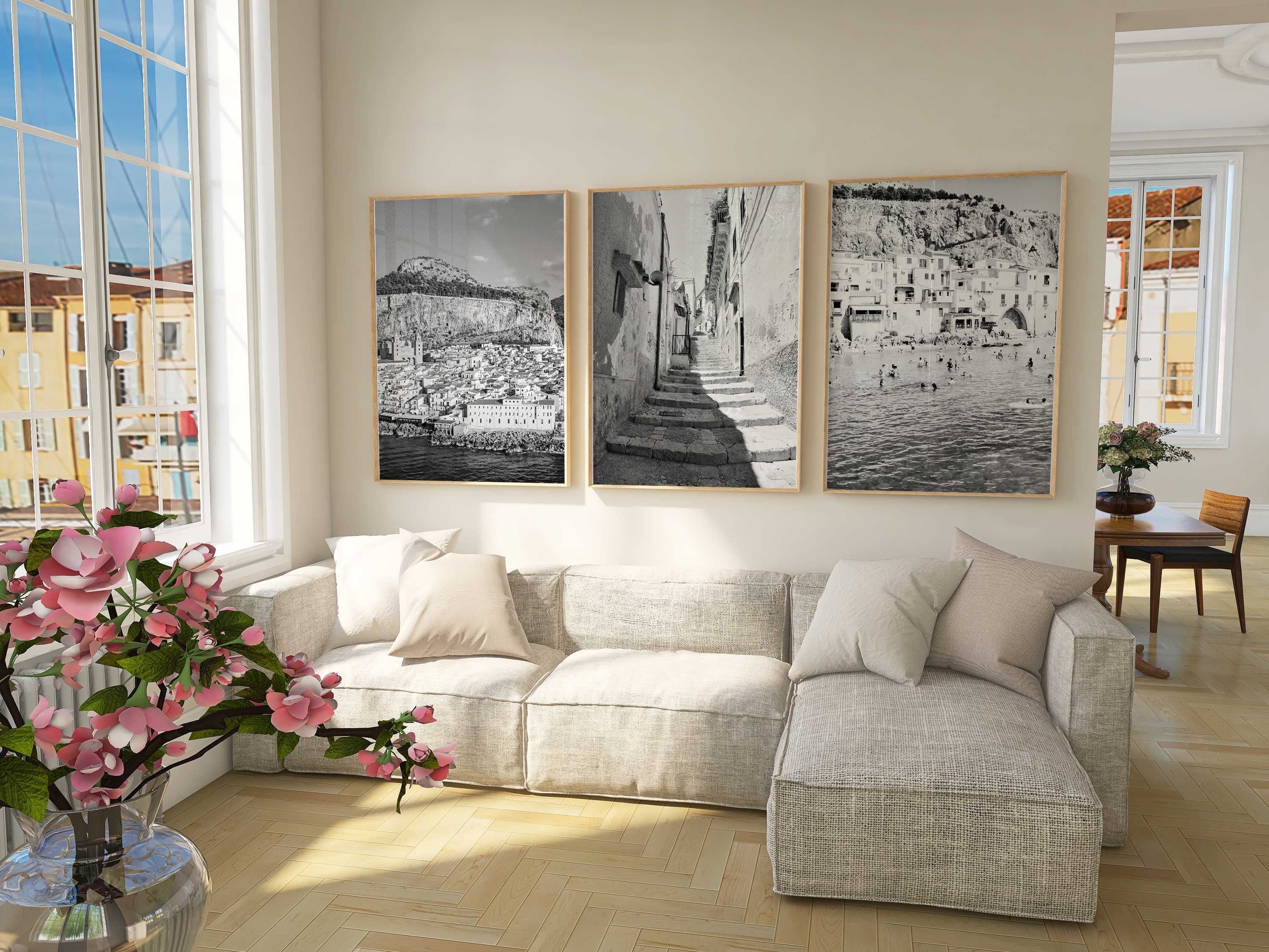 Sicily Italy Black and White Photo 6 Piece Wall Art – Sicily Italy