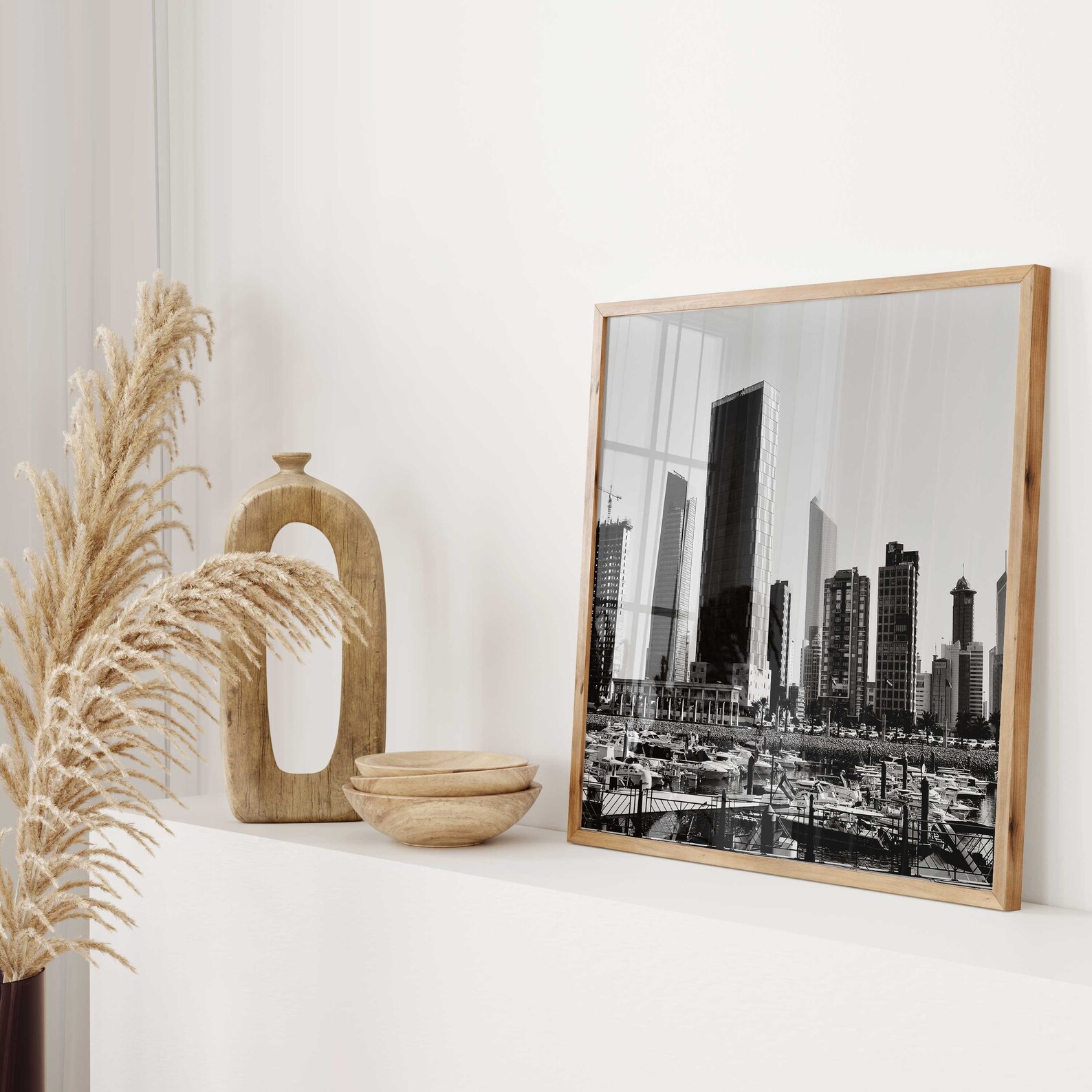 Kuwait Square Kuwait Square Black and White Set of 9 Photo – Map Print Kuwait 9 Piece ...