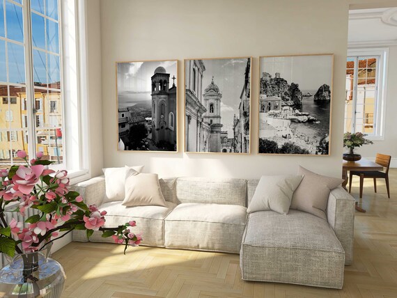 Sicily Italy Black and White Photo 6 Piece Wall Art – Sicily Italy
