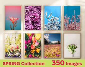 Ensemble de 350 impressions printanières - Art mural printanier - Galerie Wall Art Floral Print - Photo imprimable printanière - Spring Home Decor - Botanical Prints