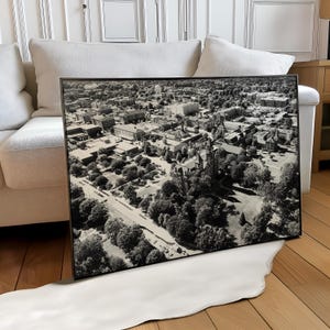Auburn Alabama minimalistische landschapsprint – Auburn Alabama zwart-wit fotomuurkunst – appartement decor reizen Instant Download poster