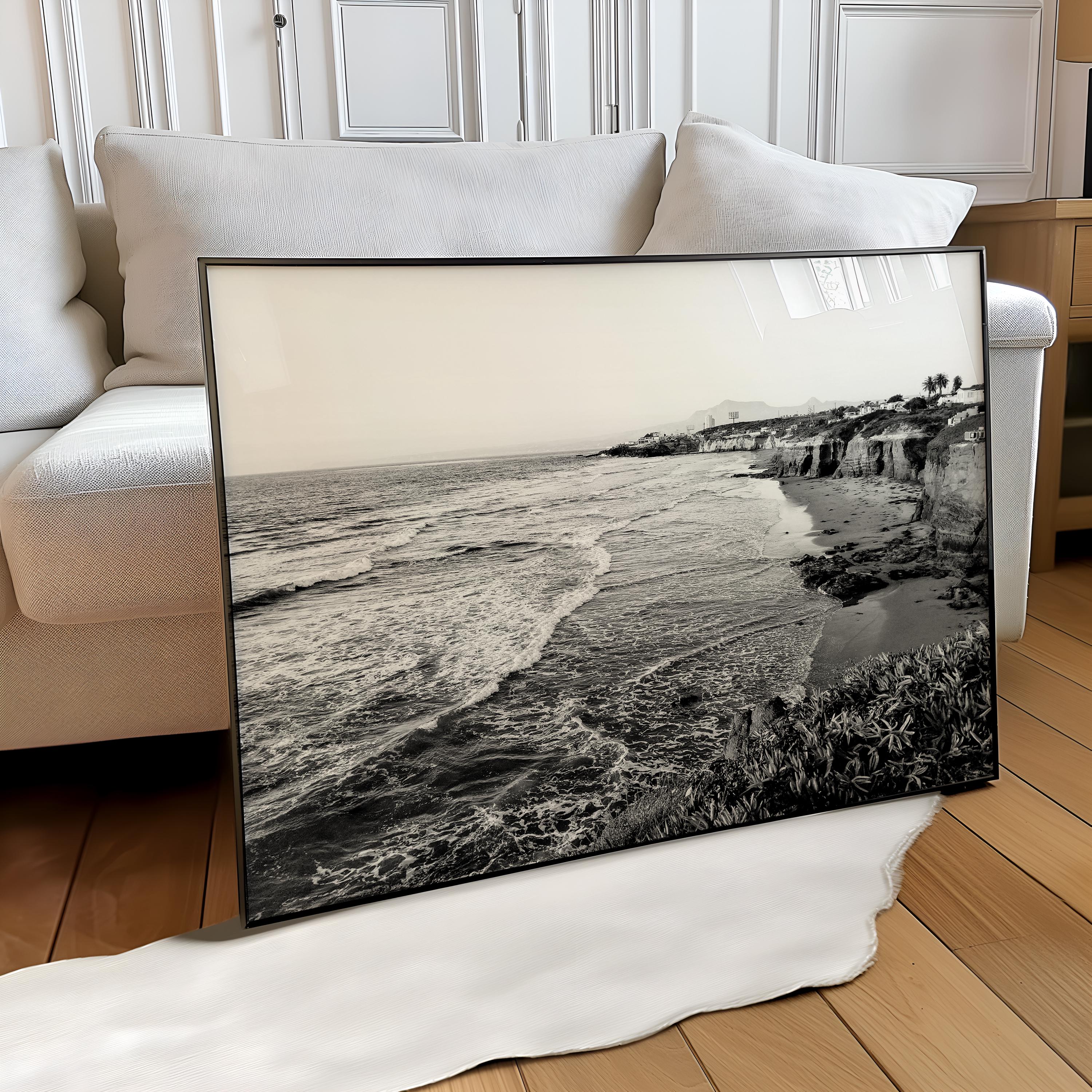 Rosarito Mexico Landscape Black and White Photograph Piece Wall Art – Rosarito Mexico Print – Baja California Travel Digital Download Poster