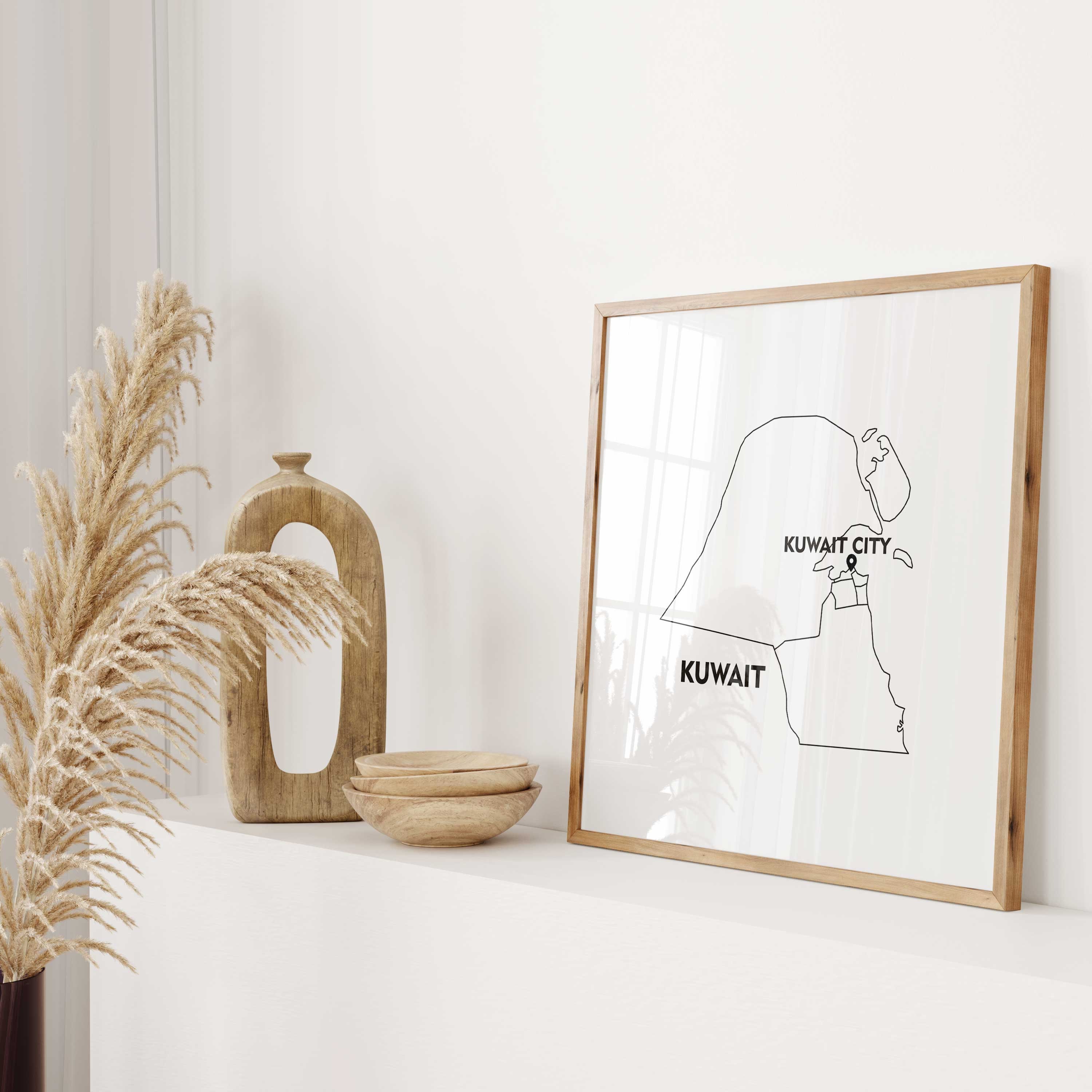 Kuwait Square Kuwait Square Black and White Set of 9 Photo – Map Print Kuwait 9 Piece ...