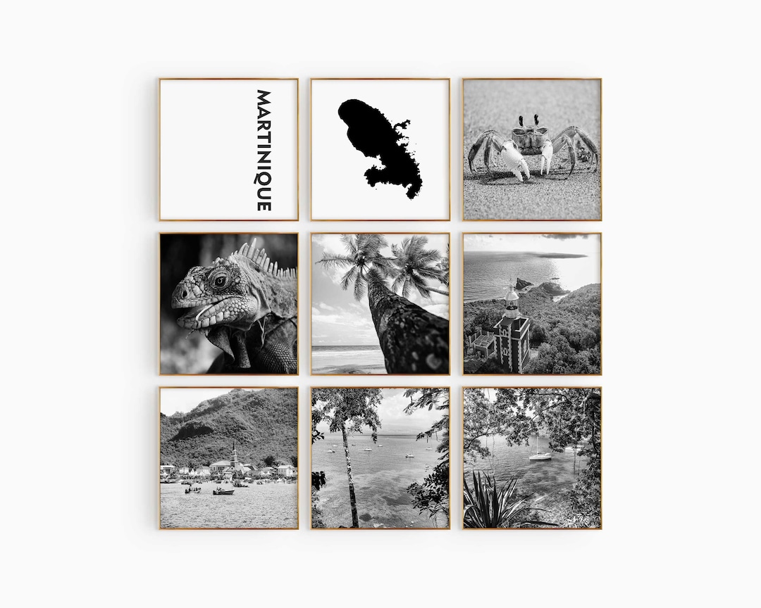 Martinique Square Black And White Photograph 9 Piece Wall Art martinique-square-black-and-white-photograph-9-piece-wall-art